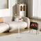 White Marble Side Table, Adjustable Height Round End Table with Raised Edge Tray for Small Spaces